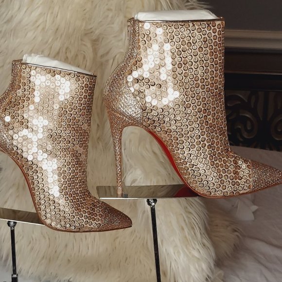 Christian Louboutin Ankle Boots, Sequin Designer Boots, Huge Discount! - Picture 11 of 15